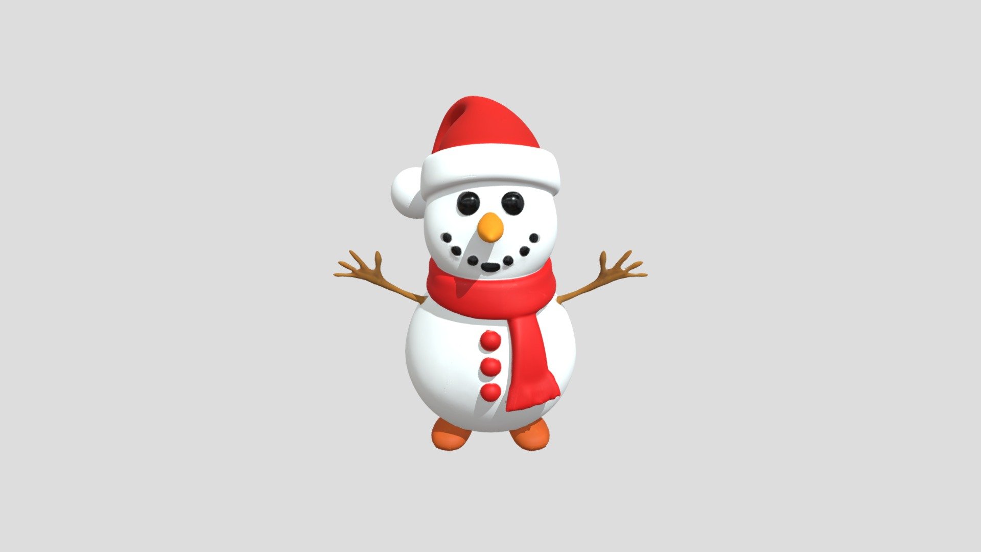 snowman with a Santa hat - 3D model by Smokiegirl (@Patwallace2024 ...