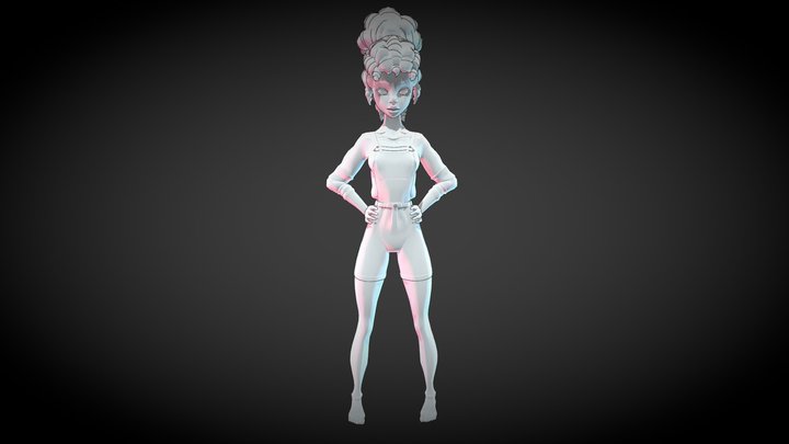 Stylized Female Character 3D Model