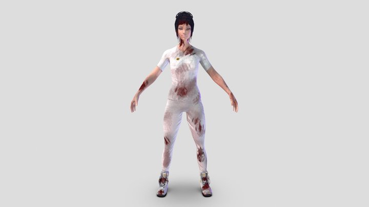 Survivor with zombie bites 3D Model
