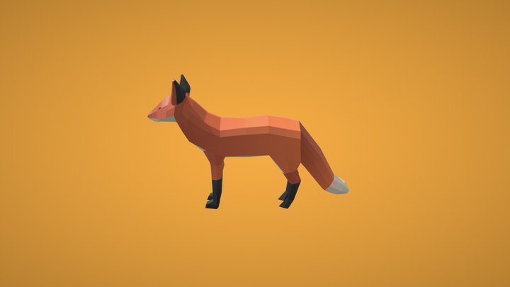 Lowpoly Fox Model 3D Model