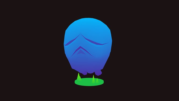 Low Poly Sad Ghost 3D Model