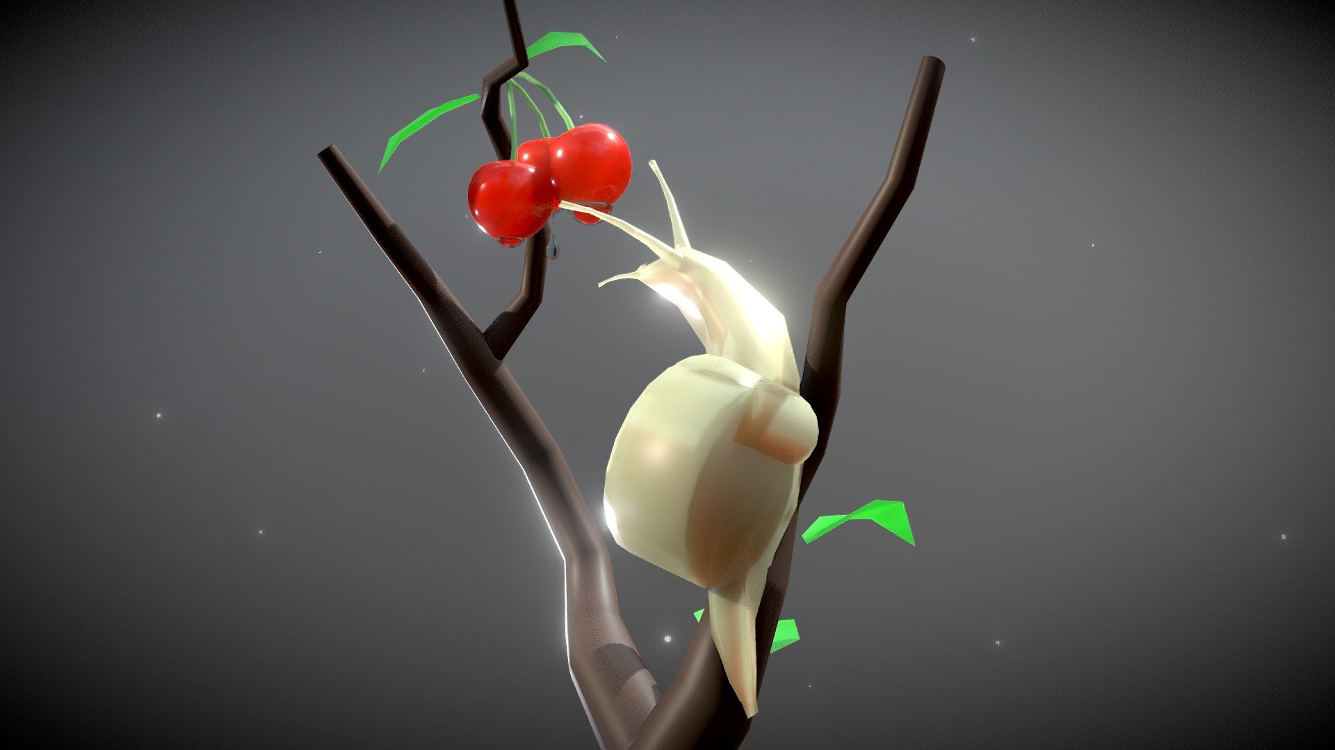 Snail and cherry (blockout)