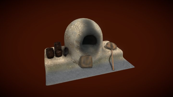 Moroccan Tafarnout Traditional Bread Baking 3D Model
