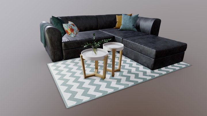 Sofa Livingroom Set 3D Model