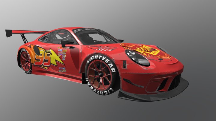 Porsche 911 GT3 R Lighting McQueen 3D Model