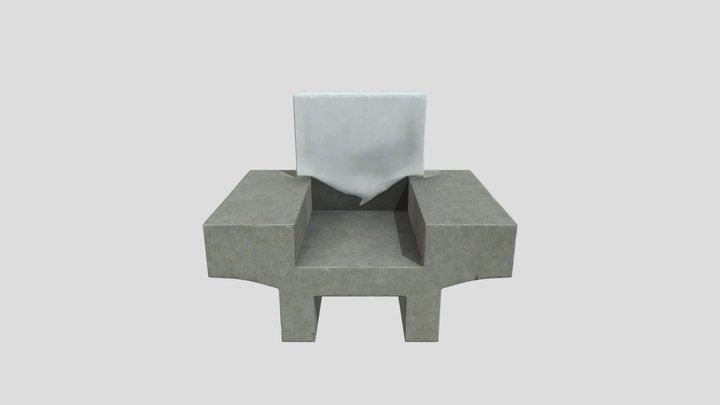Concrete Minimalist/Brutalist Chair - Nako Baev 3D Model
