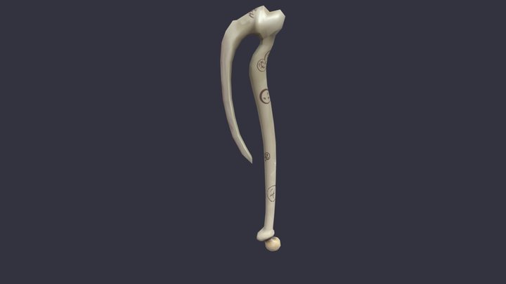 Fantasy Weapon - Tribal Bone Axe 3D Model