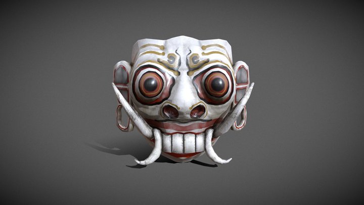 Balinese Leak/Rangda Mask Asset Lowpoly 3D Model