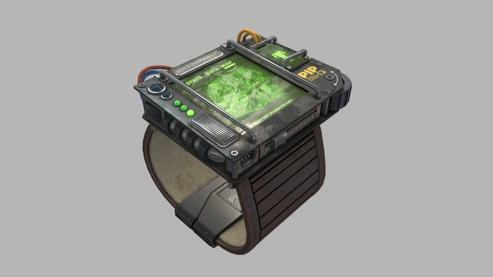 Retro-Modernized PIP BOY (Editable Screen) 3D Model