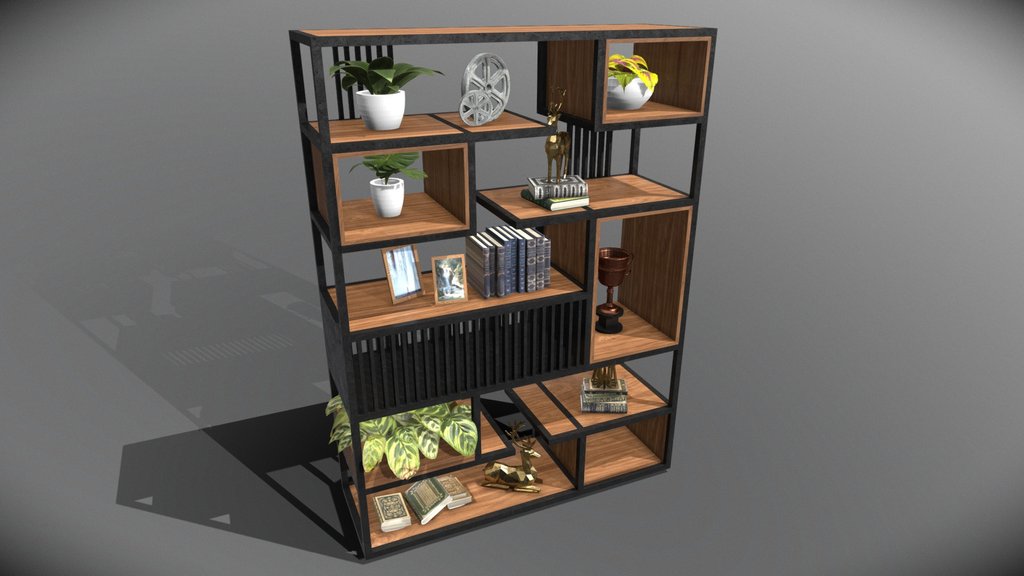 Metal frame bookcase