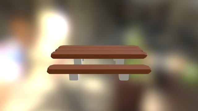 Low Poly Picnic Table 3D Model