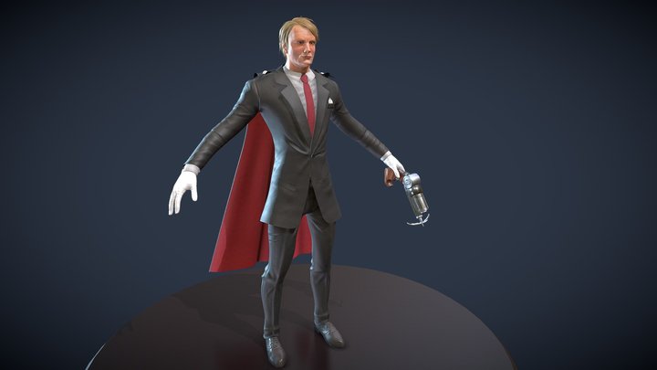 Mads Mikkelsen as a gentleman thief: No pose 3D Model