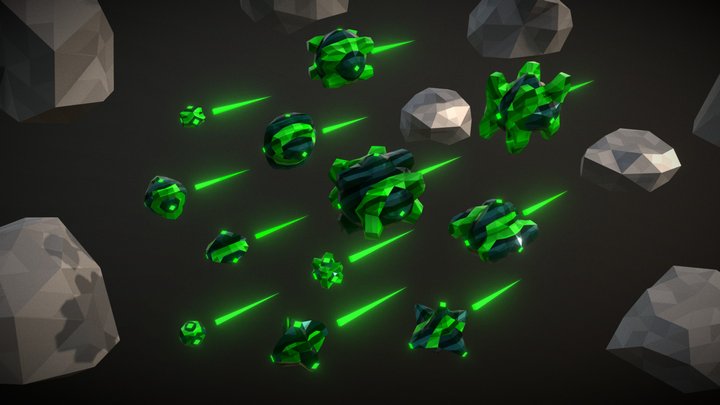 Alien Spaceships 3D Model