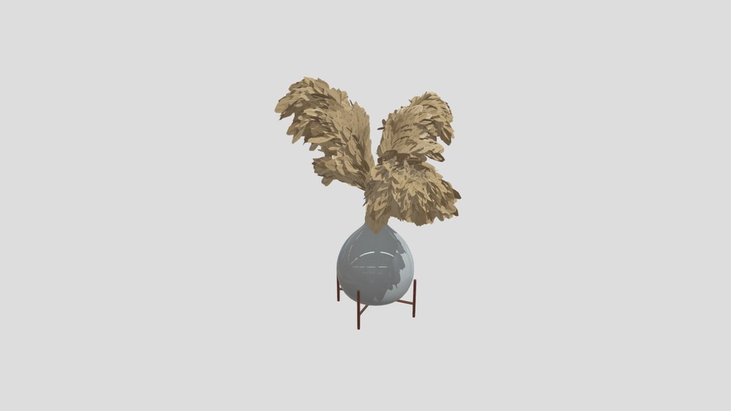Pampas Grass Glass Vase