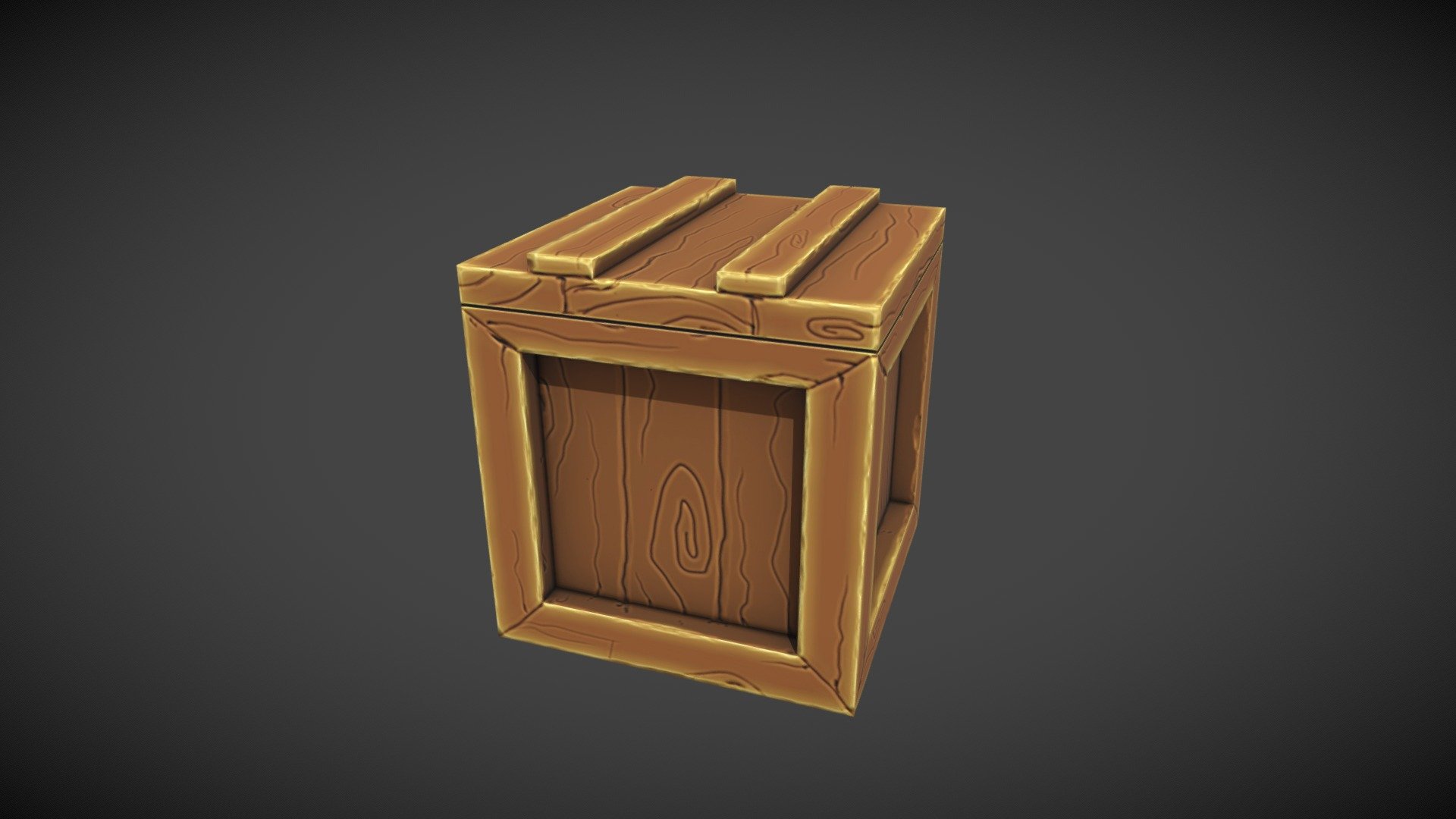 Stylized lowpoly wooden box game asset container - Buy Royalty Free 3D ...