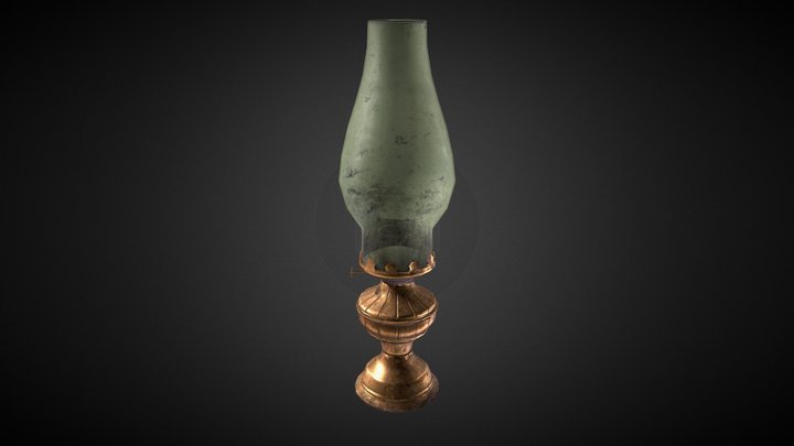 Victorian Oil Lamp 3D Model