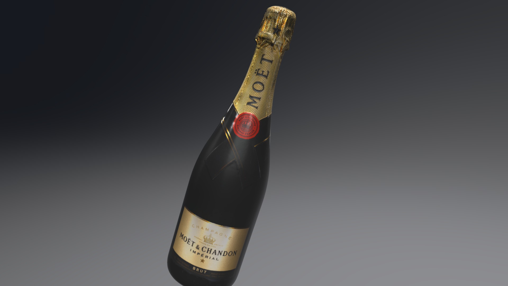 3D model Moet & Chandon Impérial - This is a 3D model of the Moet & Chandon Impérial. The 3D model is about a bottle of wine.