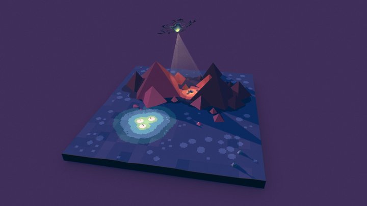 Low Poly Space Monster 3D Model