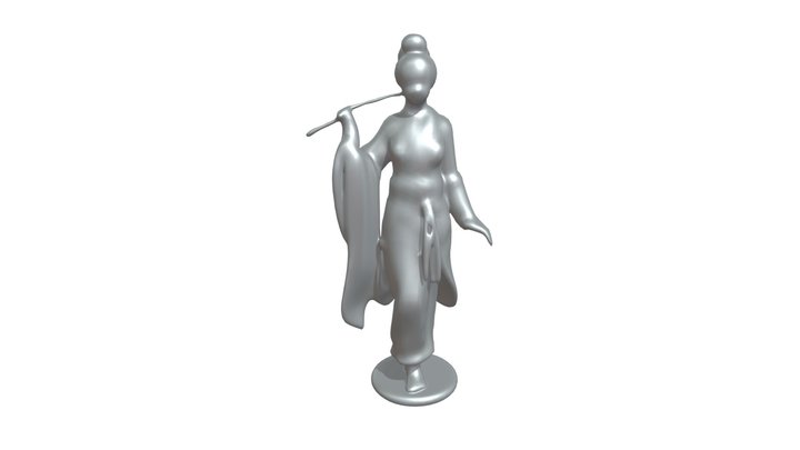 Woman in traditional costume with hairpin and s 3D Model