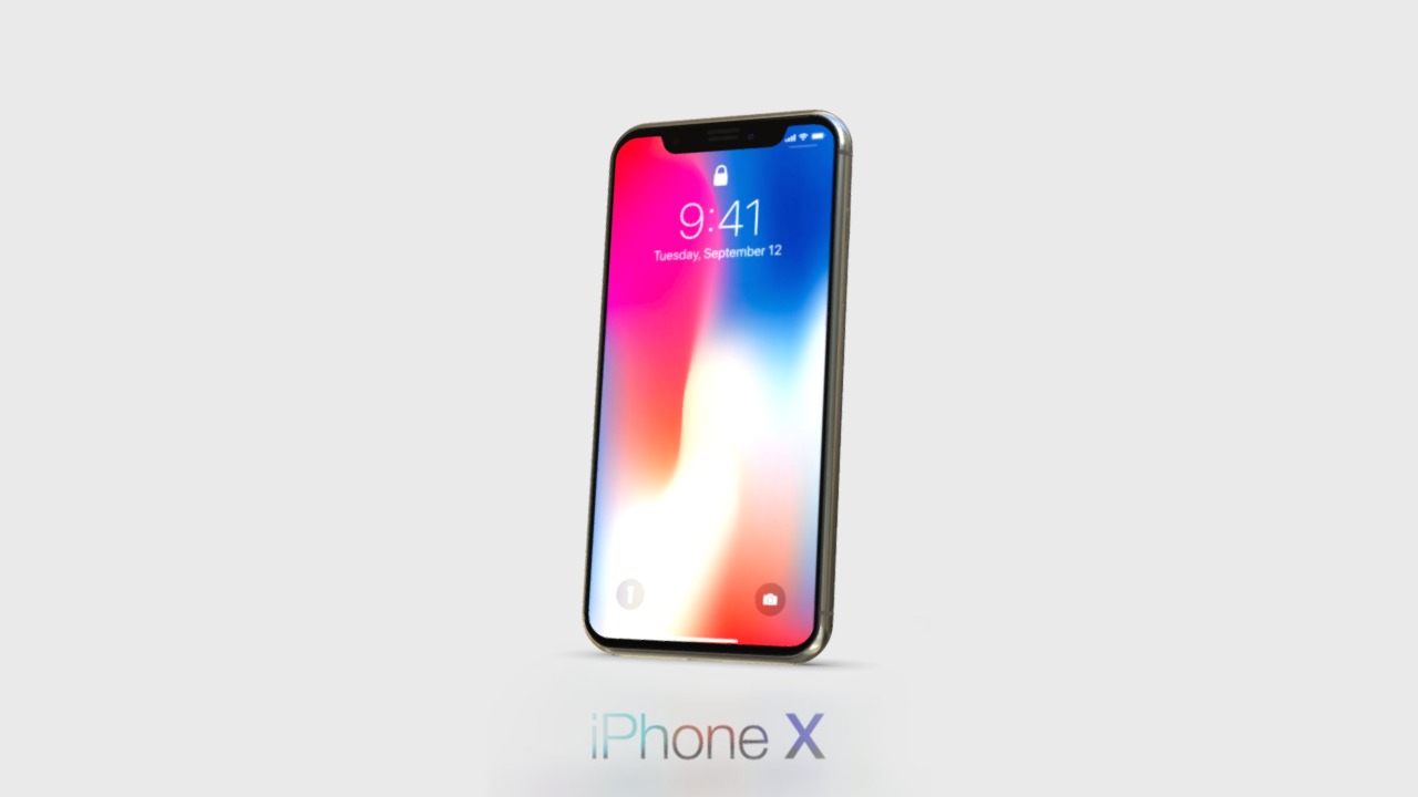 3D model iPhone X - This is a 3D model of the iPhone X. The 3D model is about graphical user interface, application.