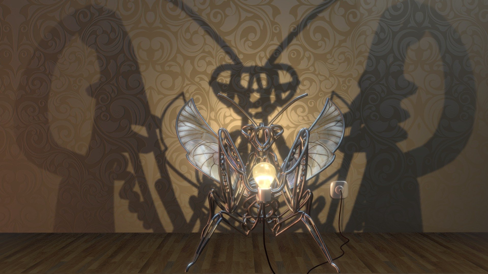 Praying Mantis Lamp