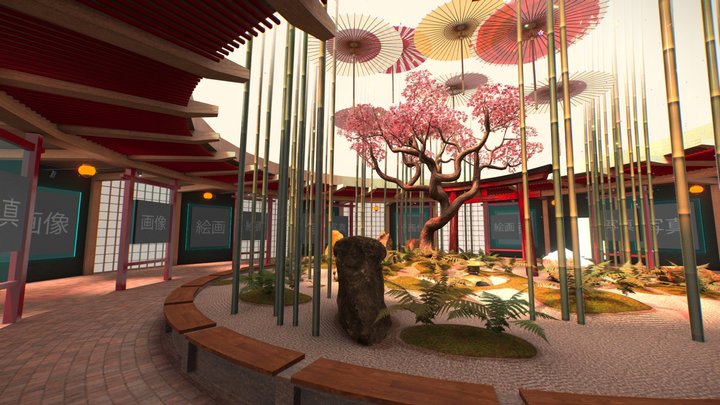 G0026 Virtual Reality Art Gallery Japanese Story 3D Model
