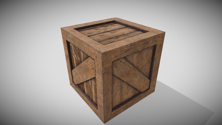 Low Poly Wooden Crate
