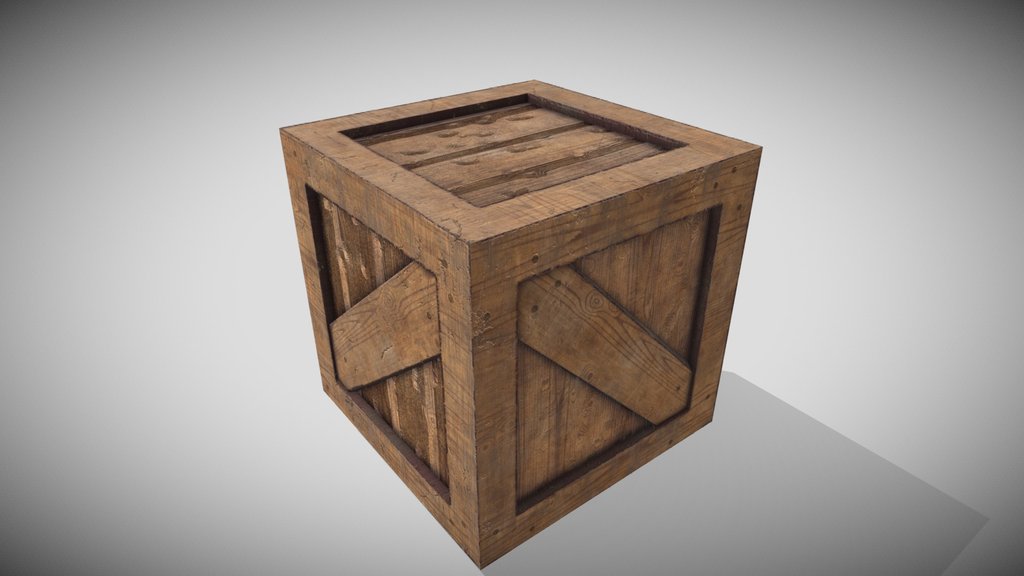 Low Poly Wooden Crate