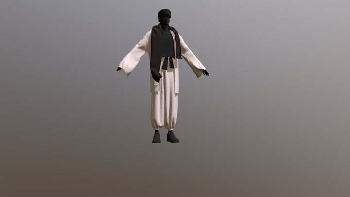 Anime dress. satoru Gojo cosplay costume 3D Model