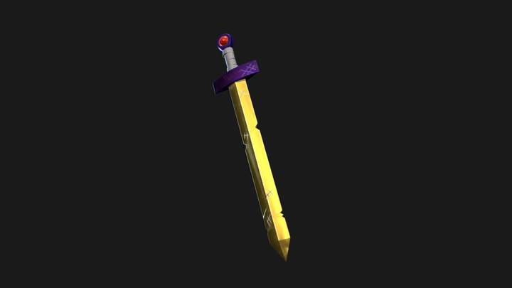 Fin's golden scarlet sword 3D Model