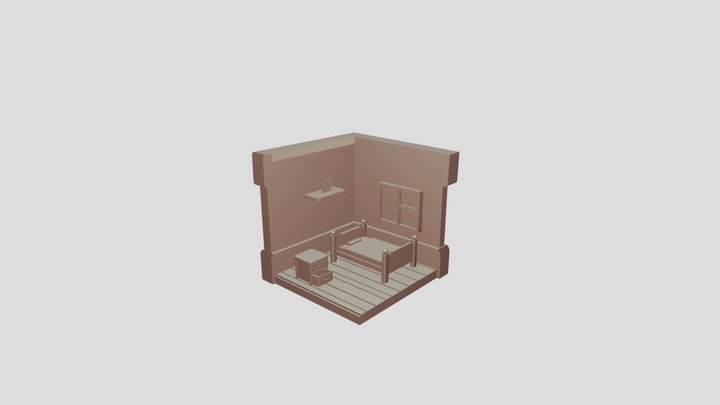 Isometric Bedroom 3D Model