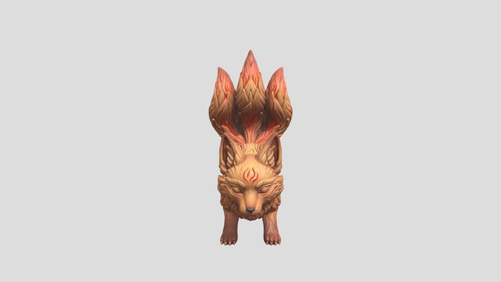 Kitsune Spirit Fox Figurine STL | Three-Tailed…