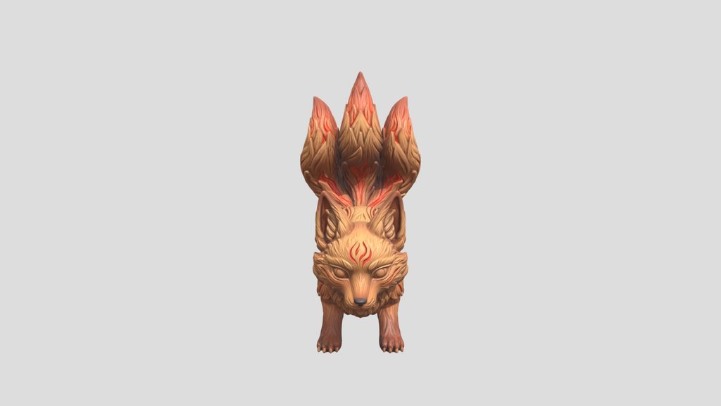 Kitsune Spirit Fox Figurine STL | Three-Tailed…