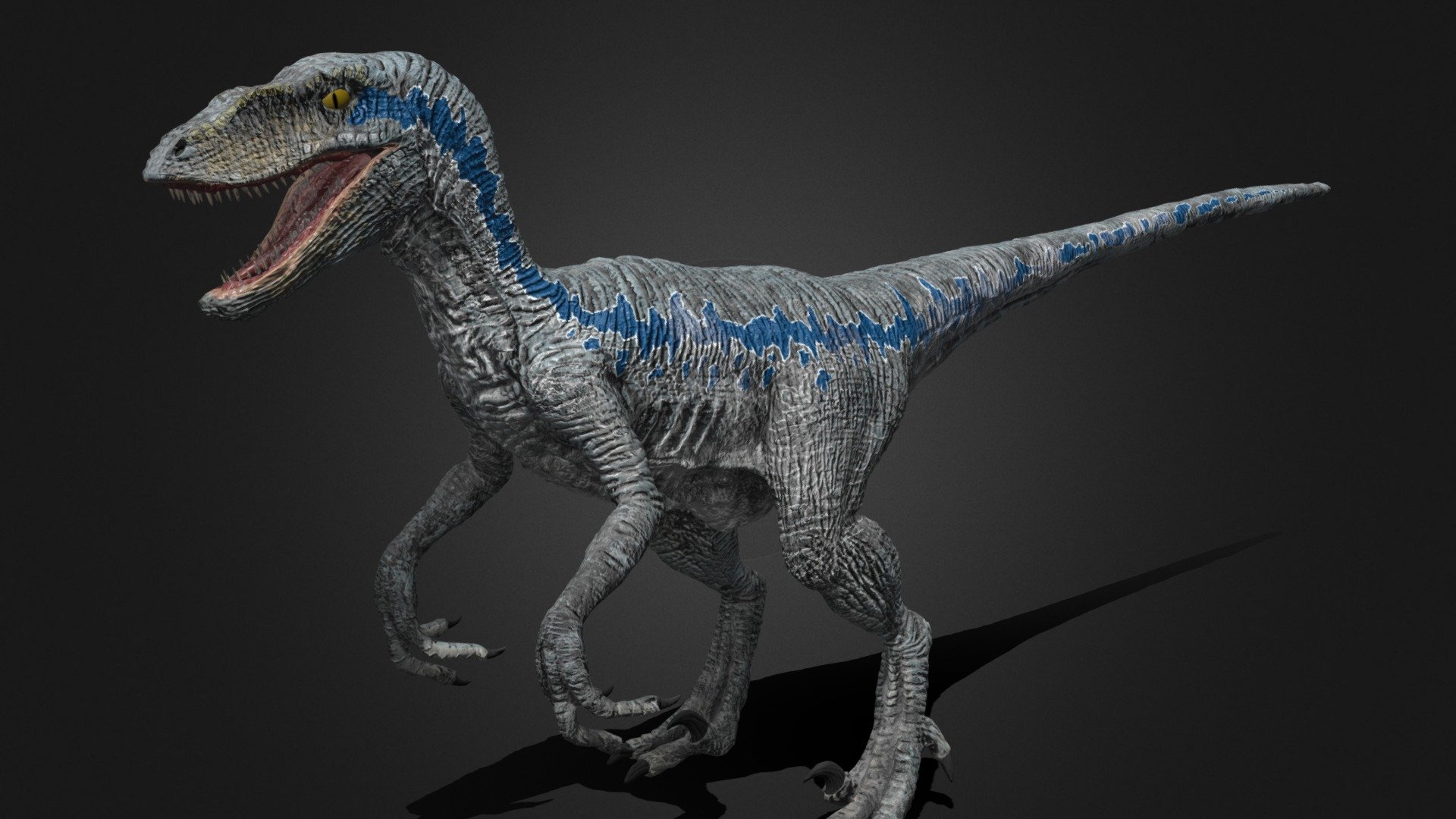 Blue Velociraptor Download Free 3d Model By Cenker Turhan 