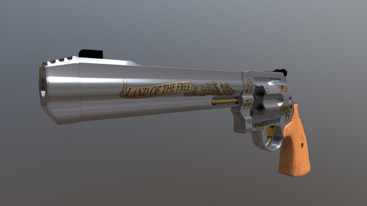 Gilded Smith & Wesson SW500 3D Model