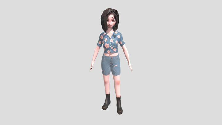 Stylized Female Character_01 3D Model