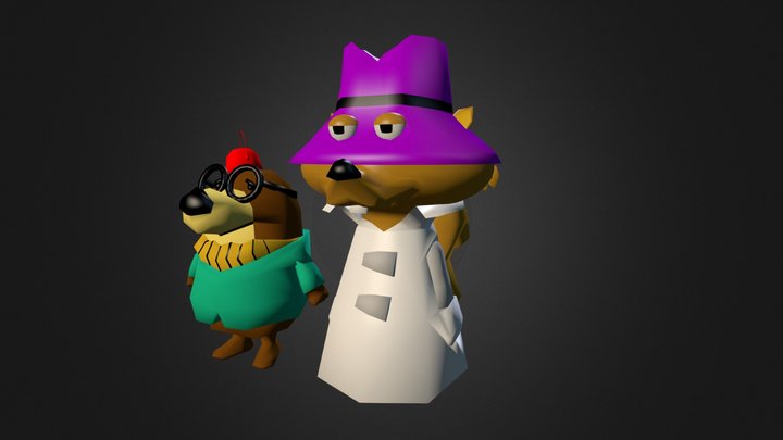 Secret Squirrel & Morocco Mole 3D Model