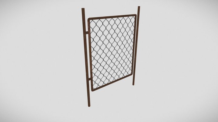 psx style chain fence gate 3D Model