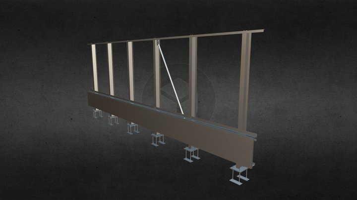 Simple Sign Support Frame in steelwork 3D Model
