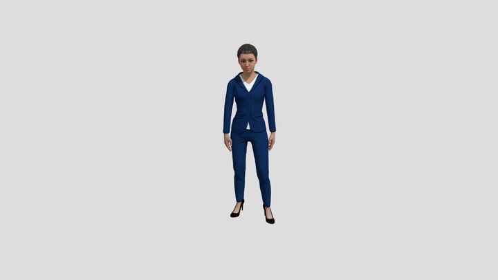 Female dismiss gesture 3D Model