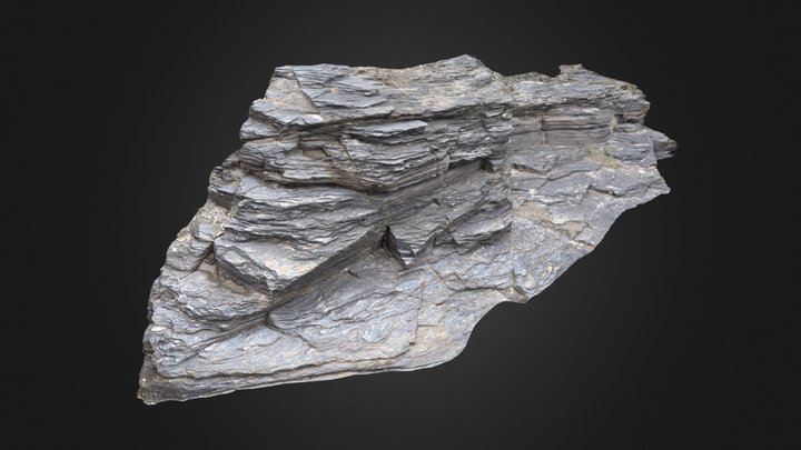 Layered Beach Rock 3D Model