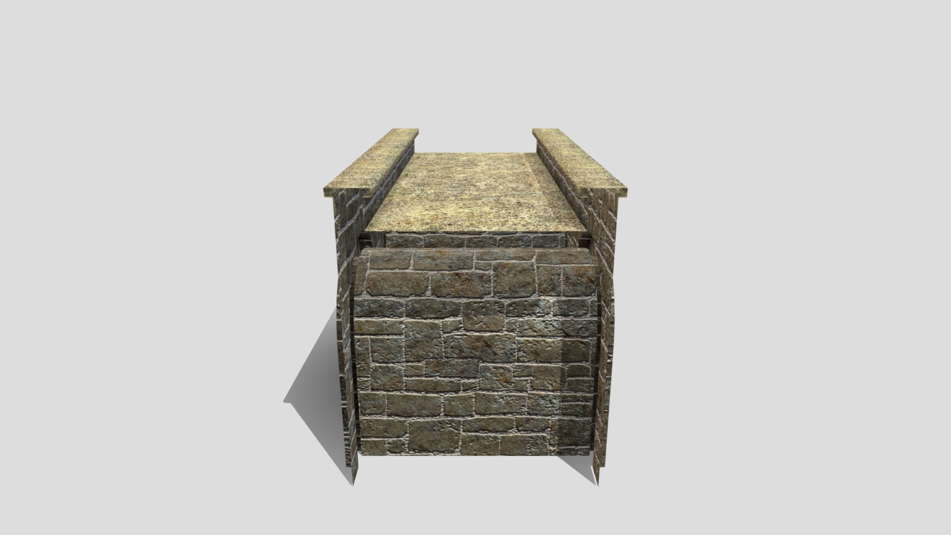 3D model Stone Bridge - This is a 3D model of the Stone Bridge. The 3D model is about a brick tower with a stone wall.