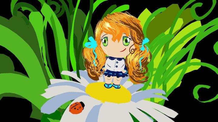 Manga chibi girl (Tilt Brush VR) 3D Model