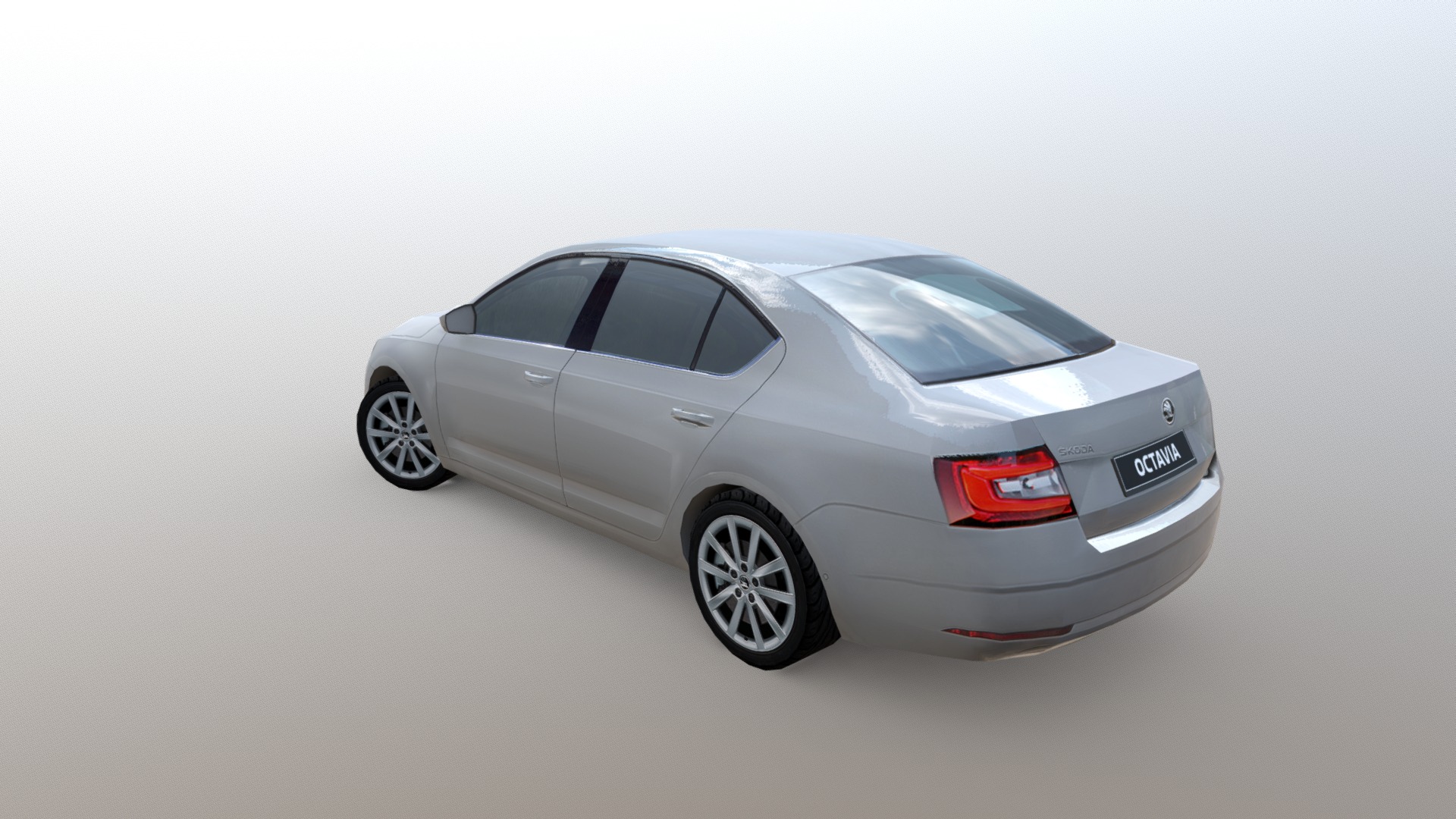 3D model Škoda Octavia 2017 - This is a 3D model of the Škoda Octavia 2017. The 3D model is about a silver car with a white background.