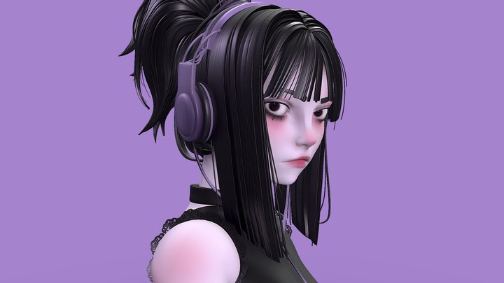 Anime Character Girl Nude 3D Model - .Max, .Obj - 123Free3DModels