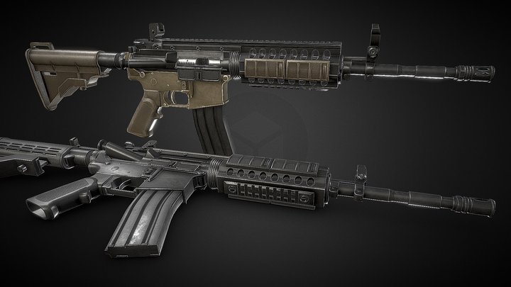 AR-15[SIR System][Game Ready][Low-Poly] 3D Model