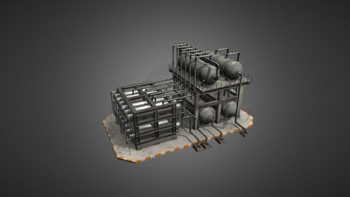 Oil Refinery 11 3D Model