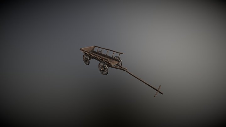 The old wooden wagon 3D Model