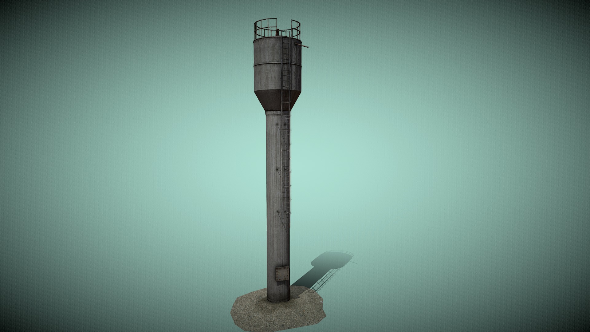 3D model Water Tower - This is a 3D model of the Water Tower. The 3D model is about a cylindrical tower with a circular top.