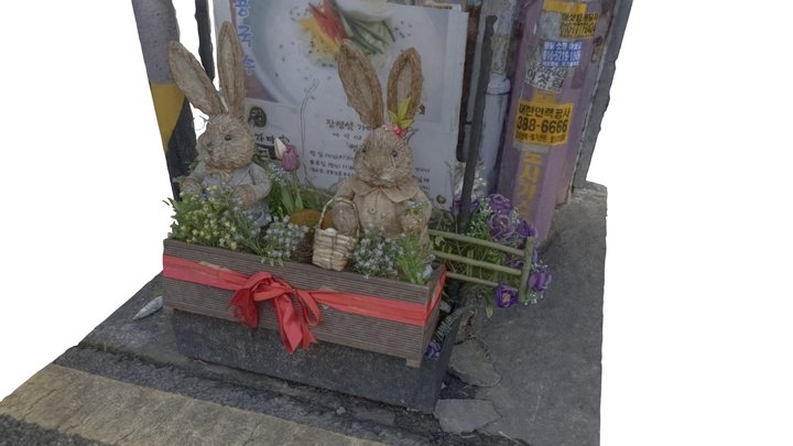 KOREA STREET RABBIT DOLLS 3D Model